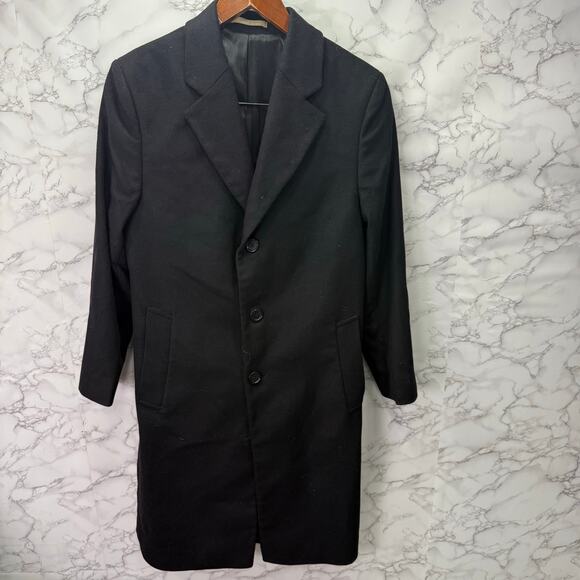 Michael Kors Men’s Coat sz 40R Overcoat Wool Black - Picture 3 of 9